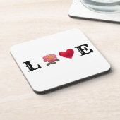 Liebe Herz und Rose Blume Getränkeuntersetzer (Linke Seite)