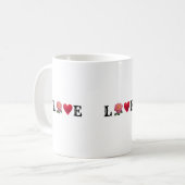 Liebe Herz und Rose Blume Kaffeetasse (Vorderseite Links)