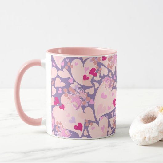 Liebe Herz und Rose Tasse (Mit Donut)