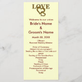 Liebe Herz und Rote Rose Hochzeitskarte Programm (Vorderseite)