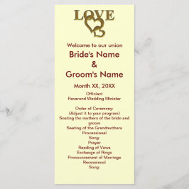 Liebe Herz und Rote Rose Hochzeitskarte Programm