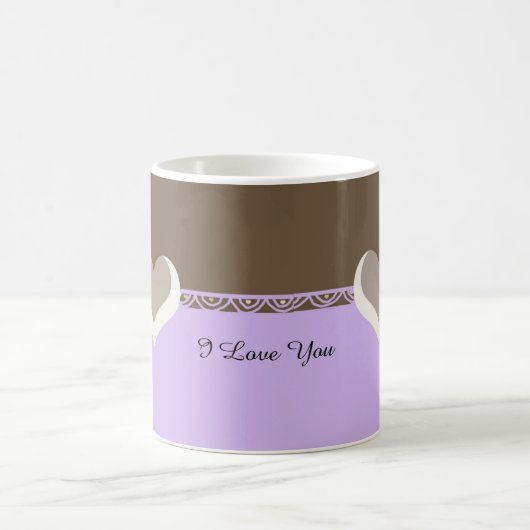 Liebe Herz und Spitze Kaffeetasse (Mittel)