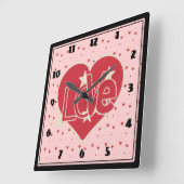 Liebe Herz und Sterne Quadratische Wanduhr (Winkel)