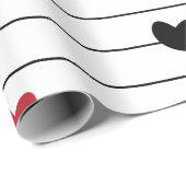 Liebe Herz und Streifen Muster Geschenkpapier (Rolleneckpunkt)