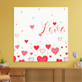 Liebe, Herz, Valentine, Hochzeit - überzogene Lein Leinwanddruck (Insitu (Wohnzimmer))