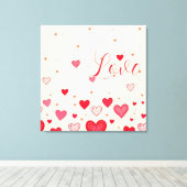 Liebe, Herz, Valentine, Hochzeit - überzogene Lein Leinwanddruck (Insitu (Holzboden))