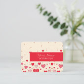Liebe, Herz, Valentine, Hochzeit - Visitenkarte (Stehend Vorderseite)