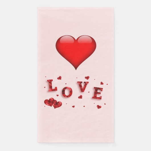 Liebe Herz Valentine Serviette (Vorderseite)