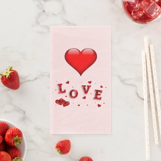 Liebe Herz Valentine Serviette (Beispiel)