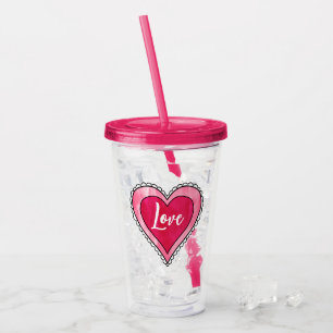 Liebe Herz Valentinstag Acryltrinkbecher