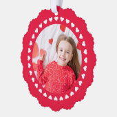 Liebe Herz Valentinstag Benutzerdefiniertes Foto Ornament Karte (Links)