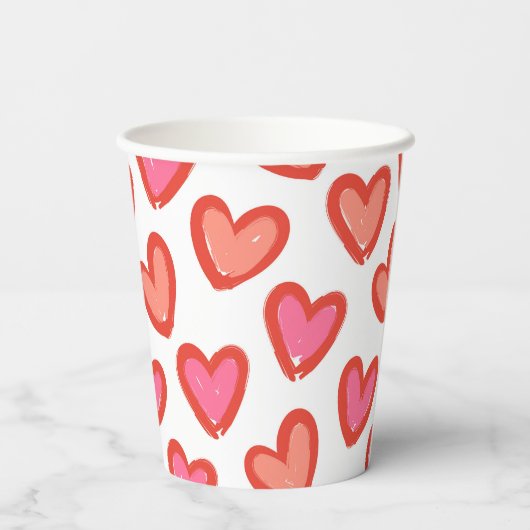 Liebe Herz Valentinstag Pappbecher (Rückseite)