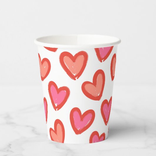 Liebe Herz Valentinstag Pappbecher (Links)