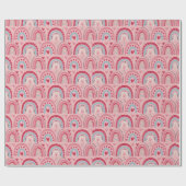 Liebe Herz Valentinstag Rainbow Wrapping Paper Geschenkpapier (Flach)