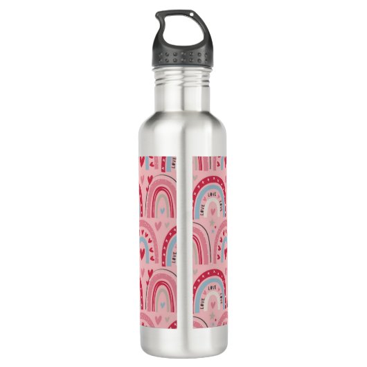 Liebe Herz Valentinstag Regenbogen Edelstahlflasche (Rückseite)