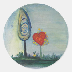 Liebe, Herz, Valentinsticker Runder Aufkleber
