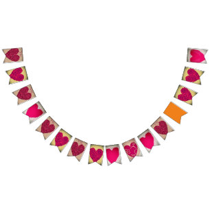 Liebe Herz Vintage Engagement Partei Wimpelkette