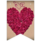 Liebe Herz Vintage Engagement Partei Wimpelkette (Dritte Fahne)