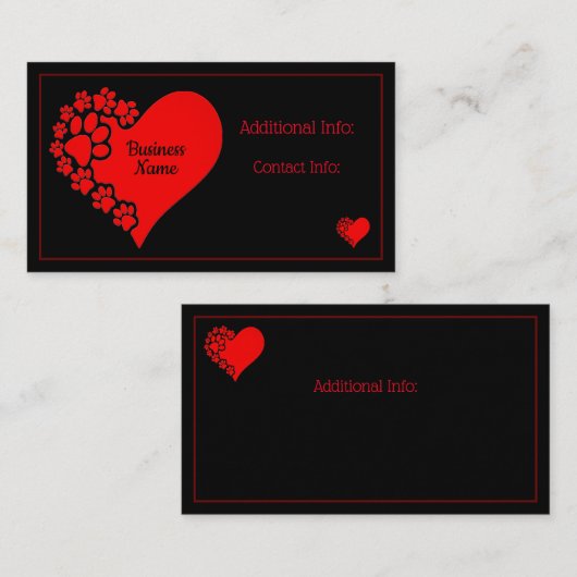 Liebe Herz Visitenkarte (Vorne/Hinten)