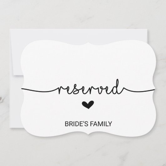 Liebe Herz vorbehaltenes Zeichen Einladung (Vorderseite)