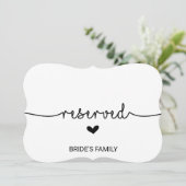 Liebe Herz vorbehaltenes Zeichen Einladung (Stehend Vorderseite)