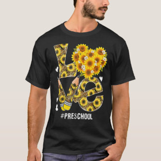 LIEBE Herz Vorschule Leben Sonnenblumen Leopard Va T-Shirt