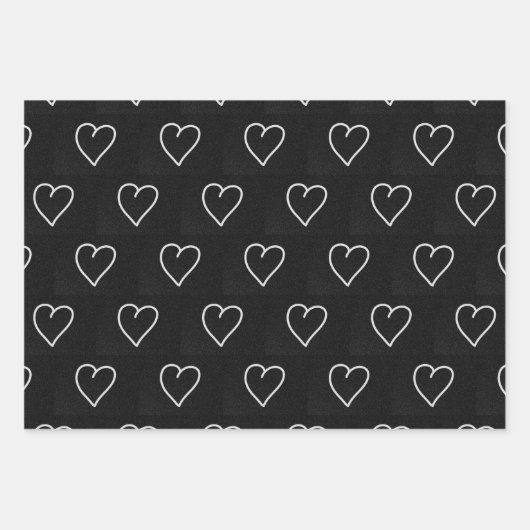 Liebe Herz Weißer Glitzer Valentine Wrapping Pape Geschenkpapier Set (Vorderseite 3)