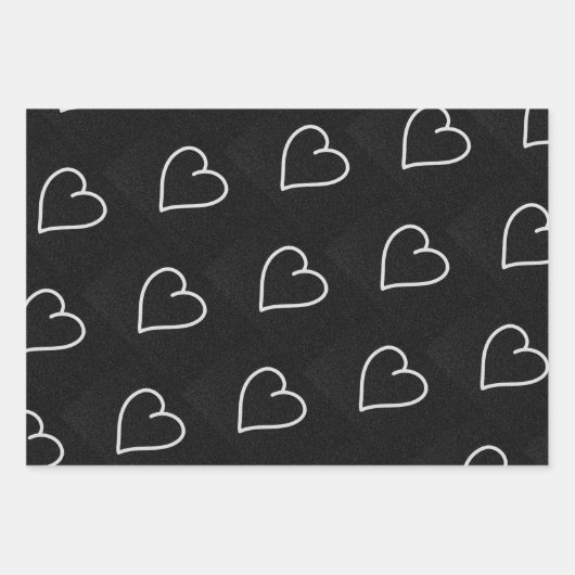 Liebe Herz Weißer Glitzer Valentine Wrapping Pape Geschenkpapier Set (Vorderseite 2)