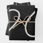 Liebe Herz Weißer Glitzer Valentine Wrapping Pape Geschenkpapier Set (Beispiel)