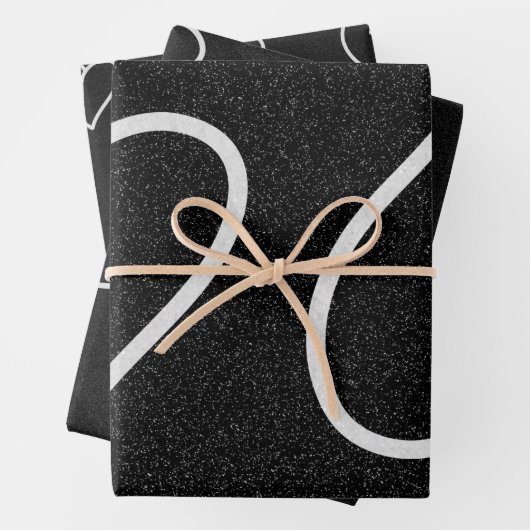 Liebe Herz Weißer Glitzer Valentine Wrapping Pape Geschenkpapier Set (Beispiel)