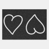 Liebe Herz Weißer Glitzer Valentine Wrapping Pape Geschenkpapier Set (Vorderseite)