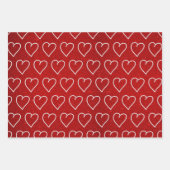 Liebe Herz Weißer Glitzer Valentine Wrapping Pape Geschenkpapier Set (Vorderseite 3)