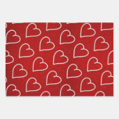 Liebe Herz Weißer Glitzer Valentine Wrapping Pape Geschenkpapier Set (Vorderseite 2)