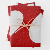 Liebe Herz Weißer Glitzer Valentine Wrapping Pape Geschenkpapier Set (Beispiel)