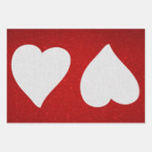 Liebe Herz Weißer Glitzer Valentine Wrapping Pape Geschenkpapier Set (Vorderseite)