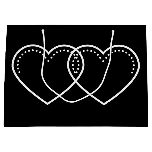 Liebe Herz Weißer Valentin Große Geschenktüte (Vorderseite)
