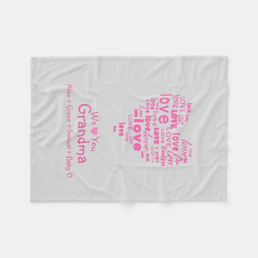 Liebe-Herz "wir Liebe Sie" irgendeine Farbe Fleecedecke (Vorderseite (Horizontal))