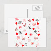 Liebe & Herz Word Art Muster Postkarte (Vorne/Hinten)