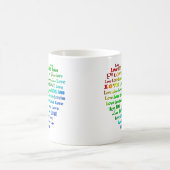 Liebe Herz Word Cloud in Regenbogenfarben Kaffeetasse (Mittel)