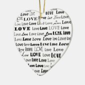 Liebe Herz Word Cloud - Schwarz Keramikornament (Links)