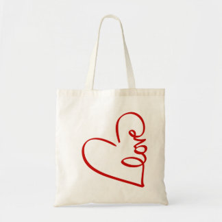 Liebe Herz Word Kunst Rote Valentine Tragetasche
