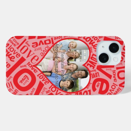 Liebe Herz Wortart mit Fotovorlage Case-Mate iPhone Hülle (Rückseite (Horizontal))