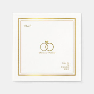 Liebe Herz & zwei Hochzeitsringe, ein elegantes Serviette