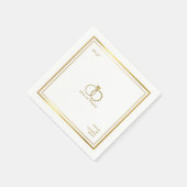 Liebe Herz & zwei Hochzeitsringe, ein elegantes Serviette (Ecke)