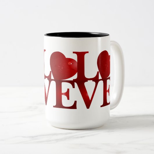 Liebe Herz Zweifarbige Tasse (VorderseiteRechts)