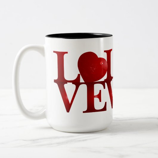 Liebe Herz Zweifarbige Tasse (Links)
