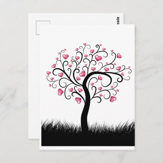 Liebe Herzbaum Romantik für Valentinstag Karte (Vorne/Hinten)