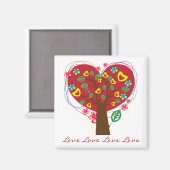 Liebe Herzbaum Valentiner Magnet (Vorderseite/Rückseite)