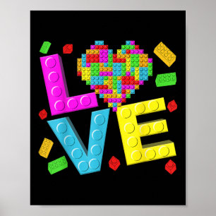 Liebe Herzblockstein Gebäude Valentine Master B Poster