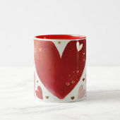 Liebe Herzdruckdesign Zweifarbige Tasse (Mittel)